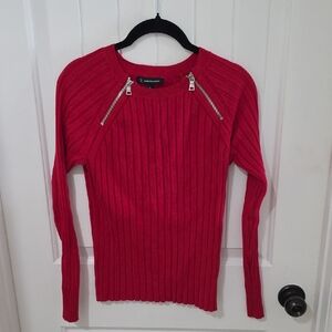 INC International Concepts Vibrant Red Ribbed Sweater